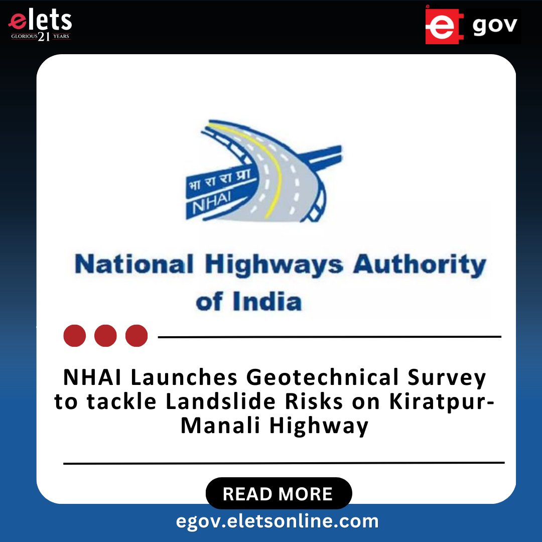 egovonline's tweet image. In a move to enhance the safety of travellers, the @NHAI_Official has initiated a geotechnical survey at 60 landslide-prone spots along the Kiratpur-Manali highway in Mandi district, Himachal Pradesh.

Read more: tinyurl.com/4s73bvdv 

#NHAI #GeotechnicalSurvey