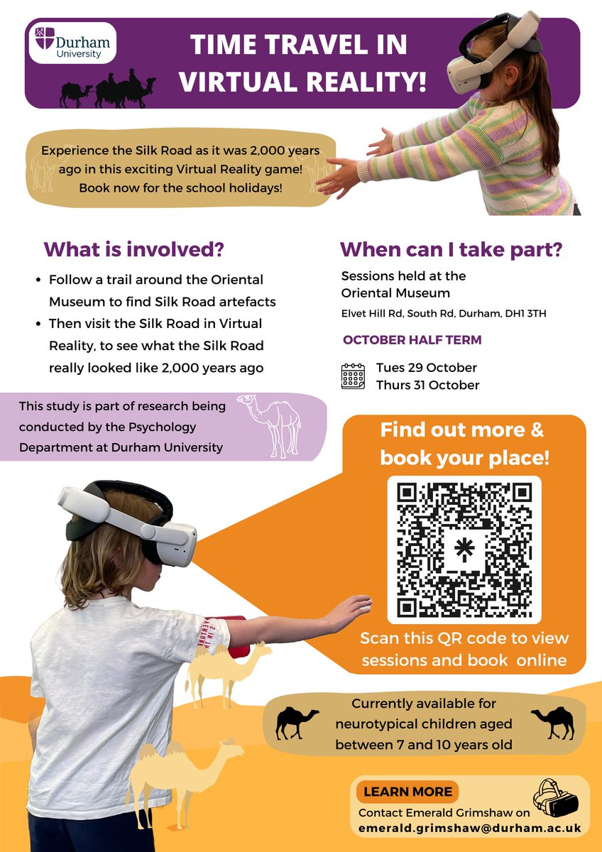 If you haven’t had a chance to try out the Virtual Reality Silk Road experience, we are back at the Oriental Museum this October half term!

Sign up here to take part: calendly.com/education-vr/7…