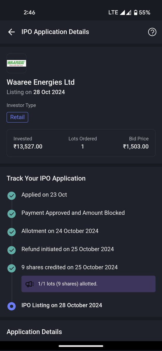 techcubemithun's tweet photo. After ages got IPO allotment
#WaareeEnergies 🎇 https://t.co/aY8Z8I0OPL