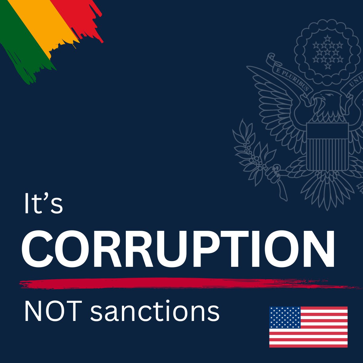USEmbZim's tweet image. There are NO Sanctions on the 16 million people on Zimbabwe. We urge the Government to deal with economic mismanagement and corrupt actors who are the root causes of Zimbabwe’s economic troubles. #ItsNotSanctions