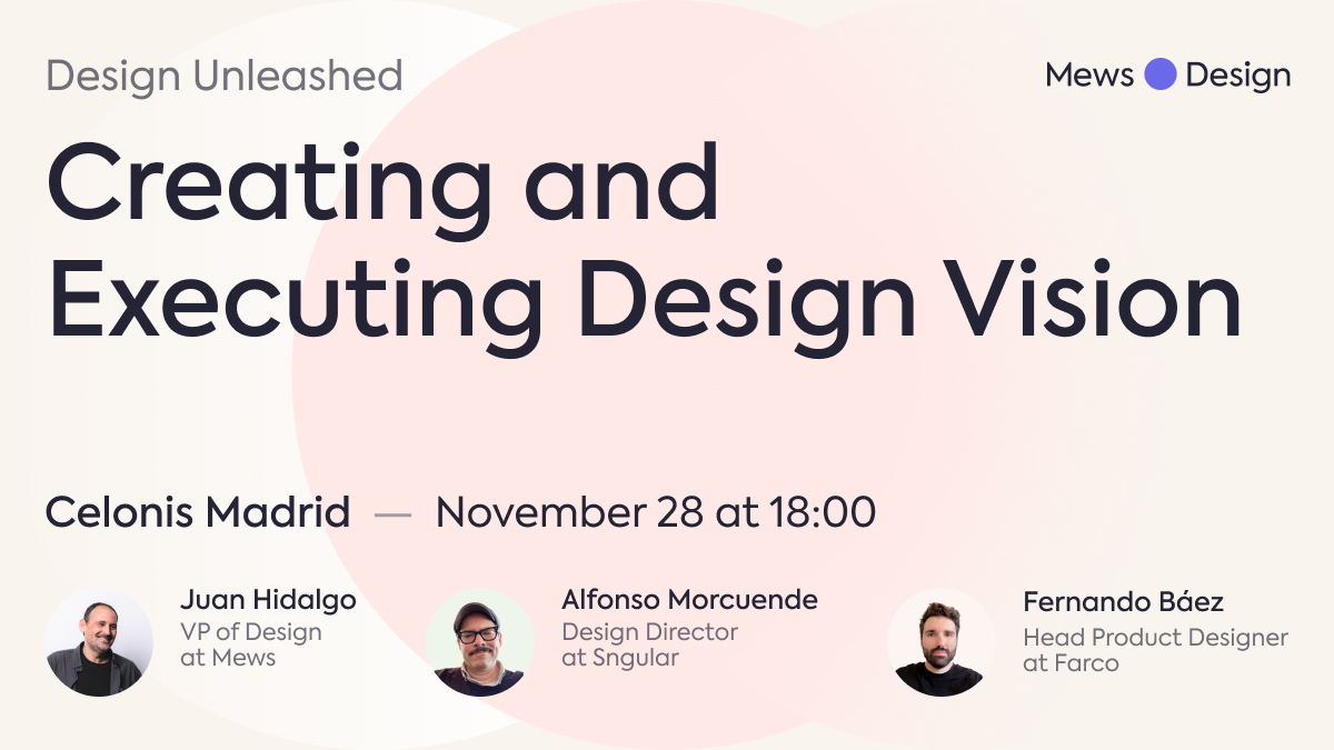El 28 de Noviembre, estaré hablando sobre Design Vision en este evento que organiza Mews. Juan y Alfonso son increíbles, así que no os lo perdáis.

¿Nos vemos allí? Podéis apuntaros gratis en este link ;)
talkbase.io/event/design-u…