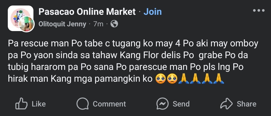 ‼️URGENT RESCUE‼️

1 adult and 4 kids, napakalalim na daw ng tubig!! 

Location: flor delis gitnan sila mismo
Contact number: 09634767969

#KristinePH #RescuePH