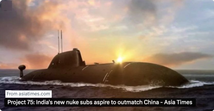 Globupdate's tweet photo. #India set to build 2 new nuclear-powered attack submarines (SSNs) as part of #Project75 to counter #China's growing naval presence in #IndianOcean

The submarines enhance India's maritime capabilities &amp; deterrence

Project expected to be operational by 2030s
#War2
@IndoPac_Info https://t.co/K2pwWq2bWT