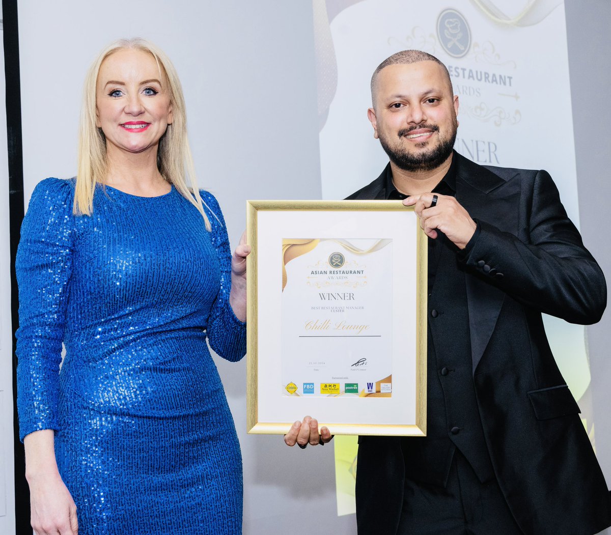 chillilounge's tweet photo. Chilli Lounge has been Awarded 
The Best Restaurant in Ulster and The Best Restaurant Manager (Raju) in Ulster last night at the Asian Restaurant Awards!
#asianireland24 https://t.co/L87NA4wZLS