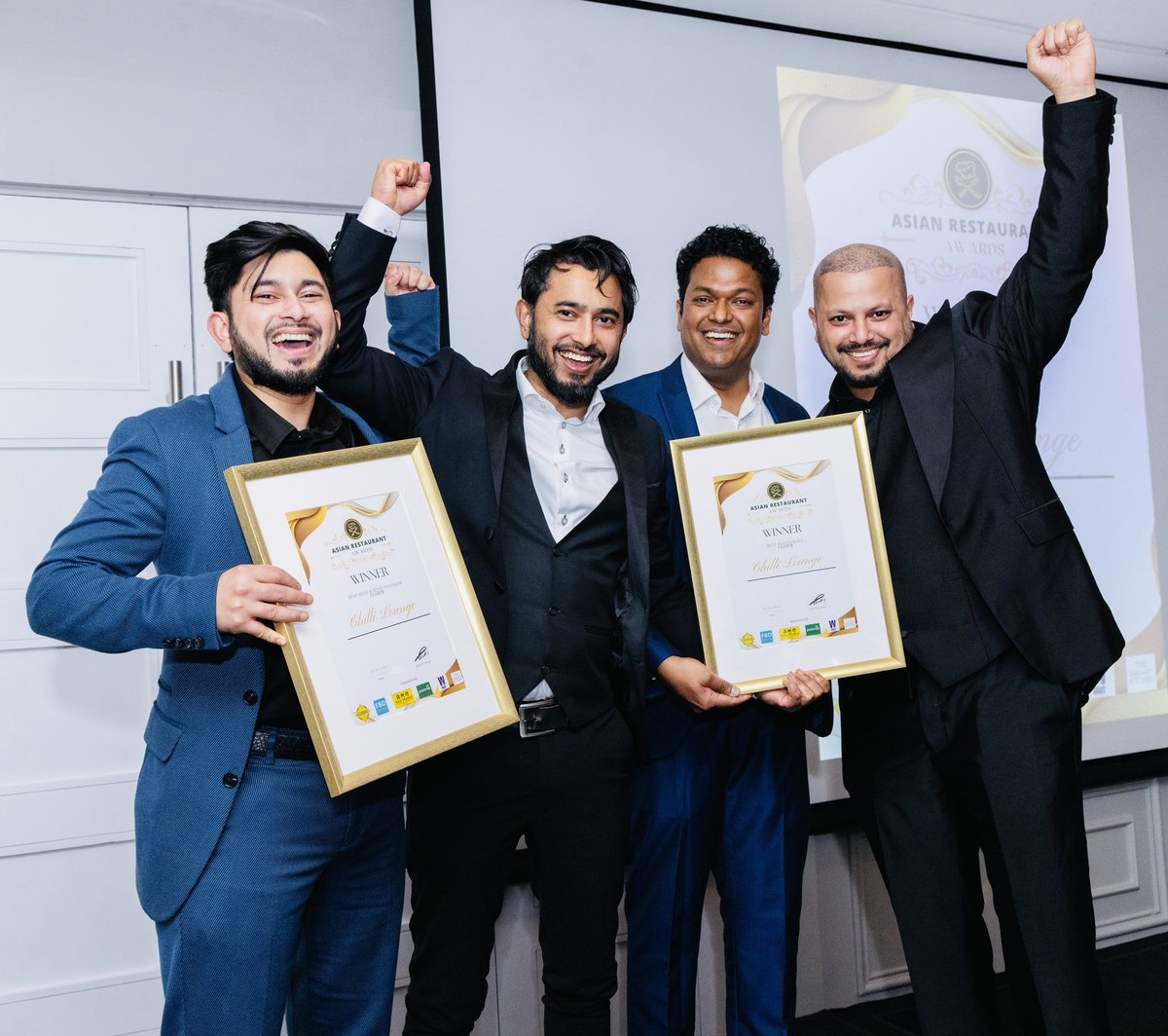 chillilounge's tweet photo. Chilli Lounge has been Awarded 
The Best Restaurant in Ulster and The Best Restaurant Manager (Raju) in Ulster last night at the Asian Restaurant Awards!
#asianireland24 https://t.co/L87NA4wZLS