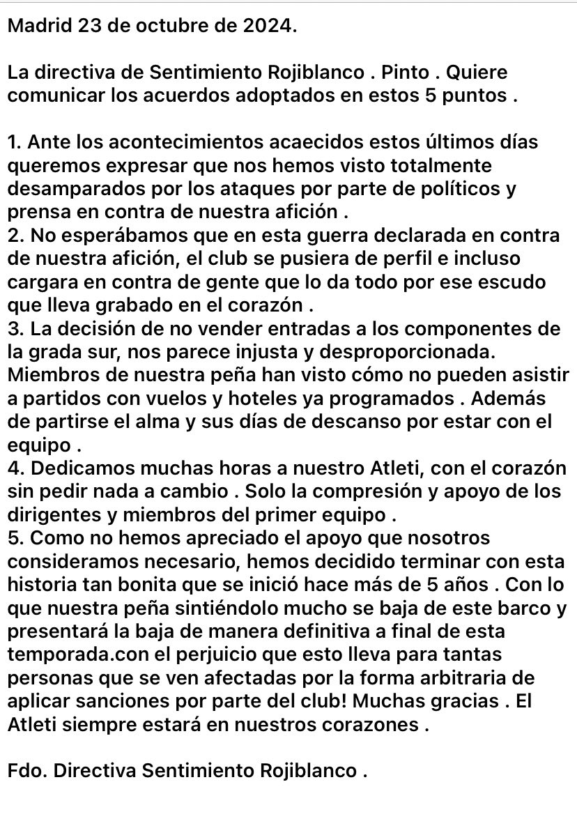 Peña Sentimiento Rojiblanco tweet media