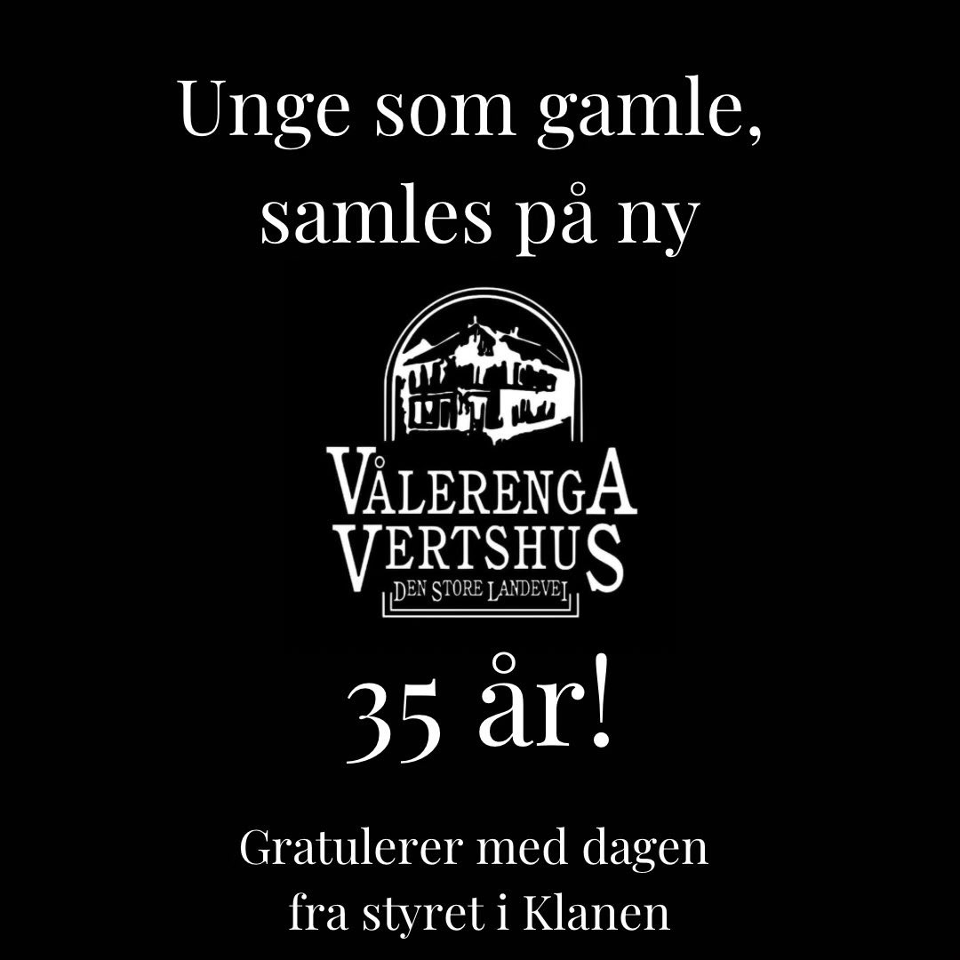 I morgen fyller Vålerenga Vertshus 35 år. 

Dette feirer vi i Klanen med kake. 

Fra Klokken 17:00 lørdag server Klanen kake til alle på Vertshus🎉