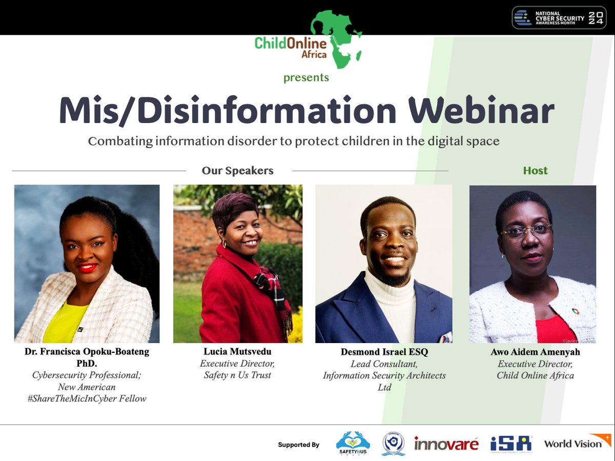 Please register to join: bit.ly/misinformation…  #CybersecurityAwarenessMonth #truthinfocus #ChildOnlineSafety