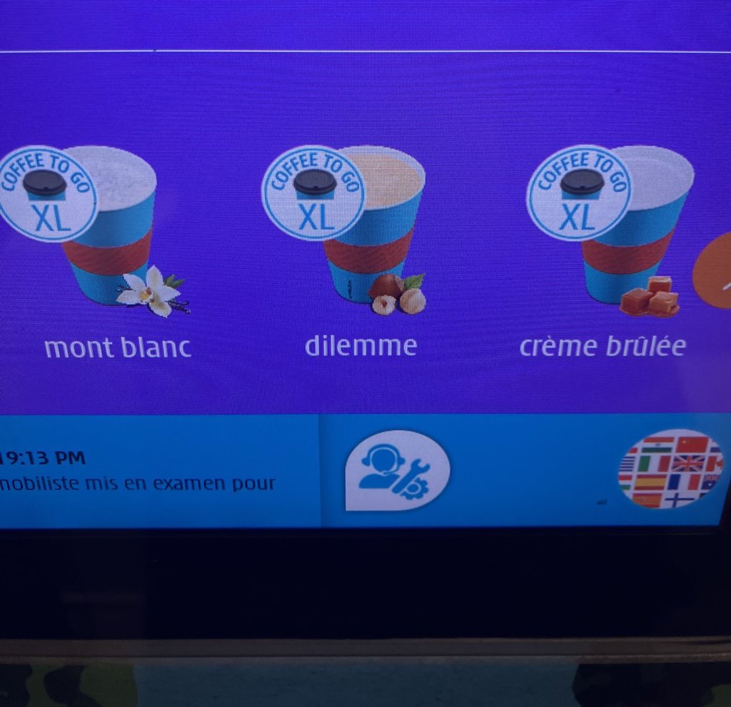 jansparrrow's tweet photo. j’ai testé pour vous la machine à café sur le quai du métro, j’ai pris un « dilemme » puis la machine m’a donné mon horoscope m’incitant à « jouer d’astuce » et à « mélanger le vrai et le faux » afin de m’amuser avec mes amis… « dilemme » trop sucré mais expérience inoubliable https://t.co/CbBheALqCm