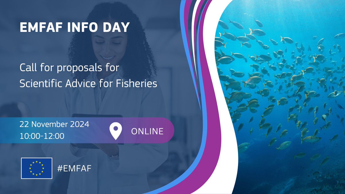 Registrations just opened for the info day for the upcoming #EMFAF call!

🎯 € 2.6 million to strengthen the scientific knowledge for #fisheries conservation &amp; management to support the Common Fisheries Policy 

🗓️ Call is expected on 14 Nov

Register 👇
cinea.ec.europa.eu/news-events/ev…