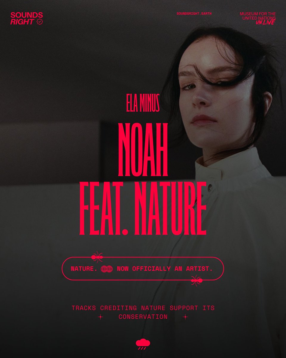 soundsright.earth (@soundsright2024) on Twitter photo Inspired by the sounds of rain as an instrument and memories with loved ones, <a href="/ela_minus/">Ela Minus</a> co-created her new song ‘Noah’ with NATURE - out now! ☔
“‘Noah’ is like a hug, inside a house, while there is a thunderstorm outside,” says Ela Minus.
 
#Music #NewRelease #COP16 Inspired by the sounds of rain as an instrument and memories with loved ones, <a href="/ela_minus/">Ela Minus</a> co-created her new song ‘Noah’ with NATURE - out now! ☔
“‘Noah’ is like a hug, inside a house, while there is a thunderstorm outside,” says Ela Minus.
 
#Music #NewRelease #COP16