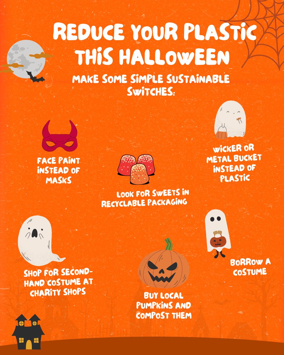 Reduce your plastic this Halloween!!👻🎃

Check out our poster below on how to make some simple sustainable switches!!♻️🌎

<a href="/EastAyrshire/">East Ayrshire</a> <a href="/VibrantEAC/">Vibrant Communities</a> <a href="/recycle_now/">Recycle Now</a> <a href="/ZeroWasteScot/">Zero Waste Scotland</a> 

#SustainableHalloween #Reduce #Reuse #Recycle