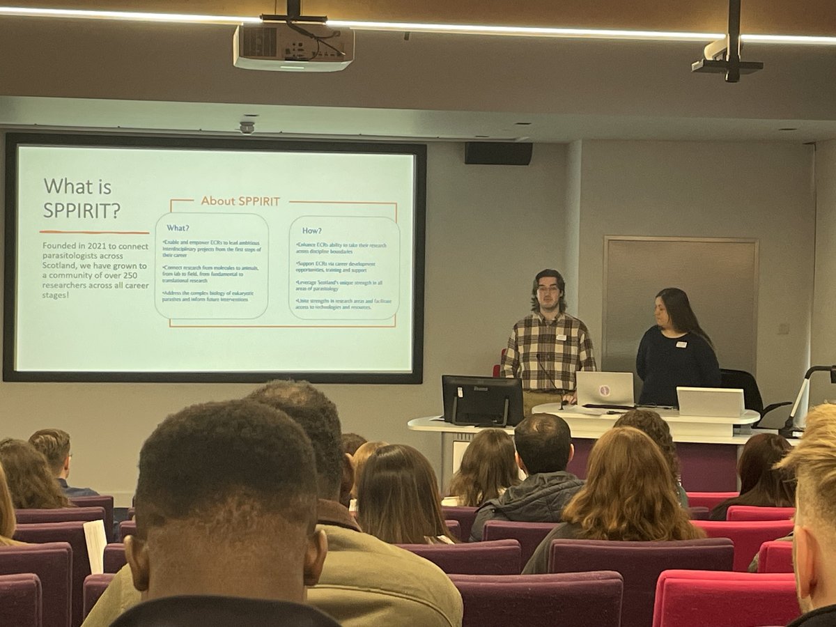 SheinerLab's tweet photo. Jack and Rebecca opening the exciting SPPIRIT symposium #SPPIRITsymposium2024 #SPPIRIT #Parasitology @SPPIRITnetwork https://t.co/cvirZLfqlY
