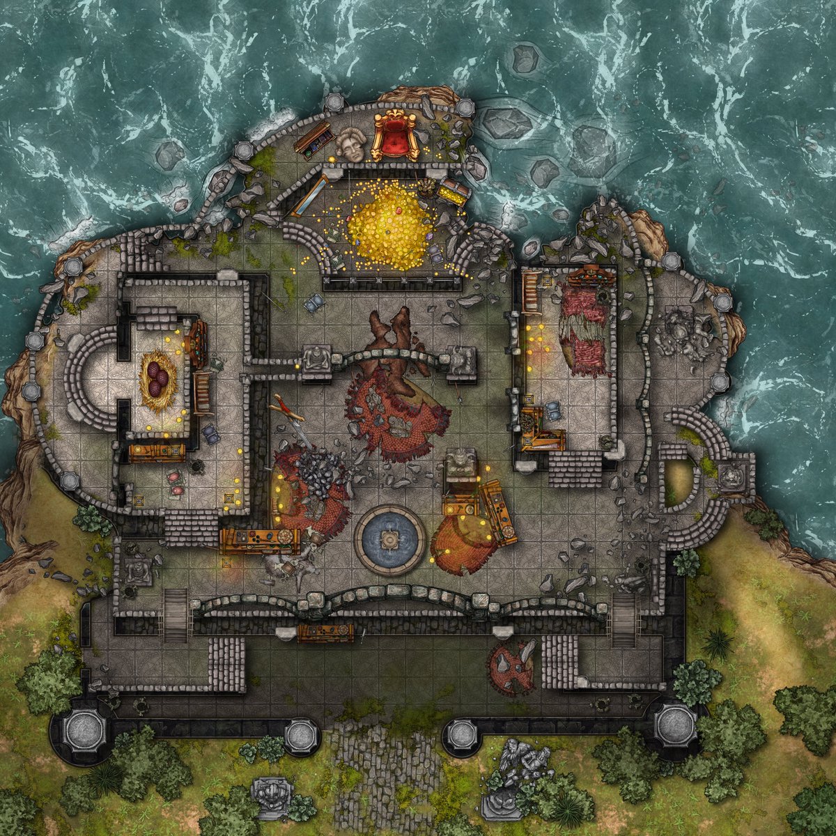 Ran a Beholder loot and run fight for my party! 
Figured I may as well share the map. Inkarnate link in the comments 🫰