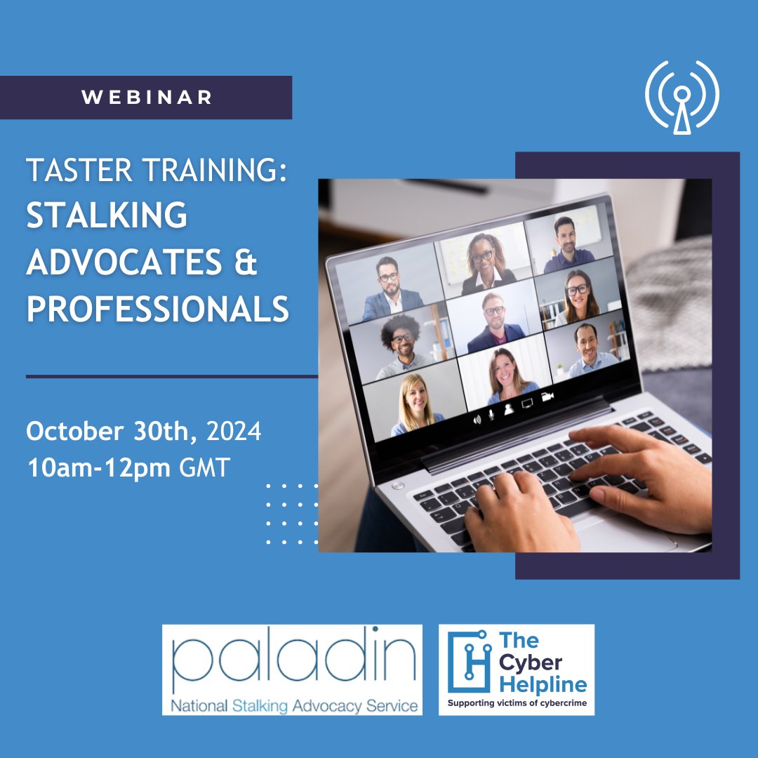 Final Days to Register! Equip Yourself to Combat Cyberstalking 🚨

Join <a href="/paladinservice/">Paladin National Stalking Advocacy Service</a>  and <a href="/HelplineCyber/">The Cyber Helpline</a> for two powerful sessions on October 28th and 30th to understand, prevent, and tackle the growing threat of cyberstalking. Open to professionals and the public alike, these