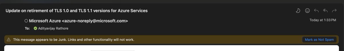 avrathore's tweet image. Microsoft tagging Microsoft emails as spam. #microsoft #AI