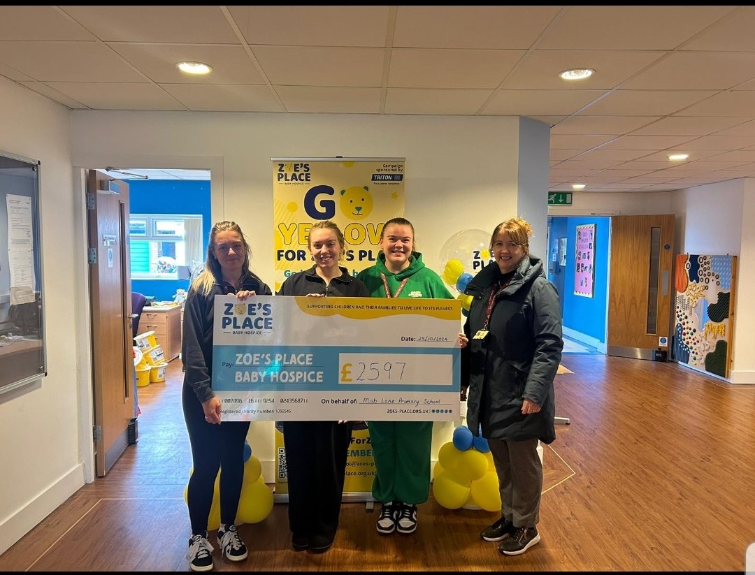 Since September <a href="/MabLanePri/">Mab Lane Primary Sch</a> have been raising money for @ZoesPlaceLiv 🌈🌟

We have raised and incredible £2597.27 for @ZoesPlaceLiv through a cake sale, non-uniform day and fun run. Wow! Well done! Thank you for your extremely generous support!