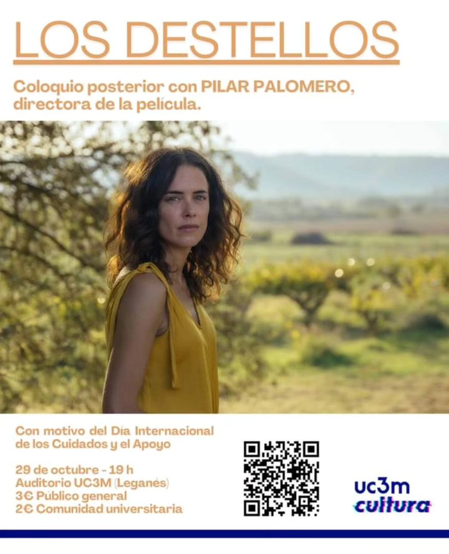 ¡El próximo 29 de octubre se proyecta "Los Destellos" y tendremos el lujo de charlar con su directora #PilarPalomero! +Info: uc3m.es/auditorio/los-…… #AuditorioUC3M ¡Os esperamos! 
<a href="/uc3m/">UC3M</a> <a href="/AytoLeganes/">Ayuntamiento de Leganés</a> <a href="/culturaleganes/">Ayto Leganés Cultura</a>