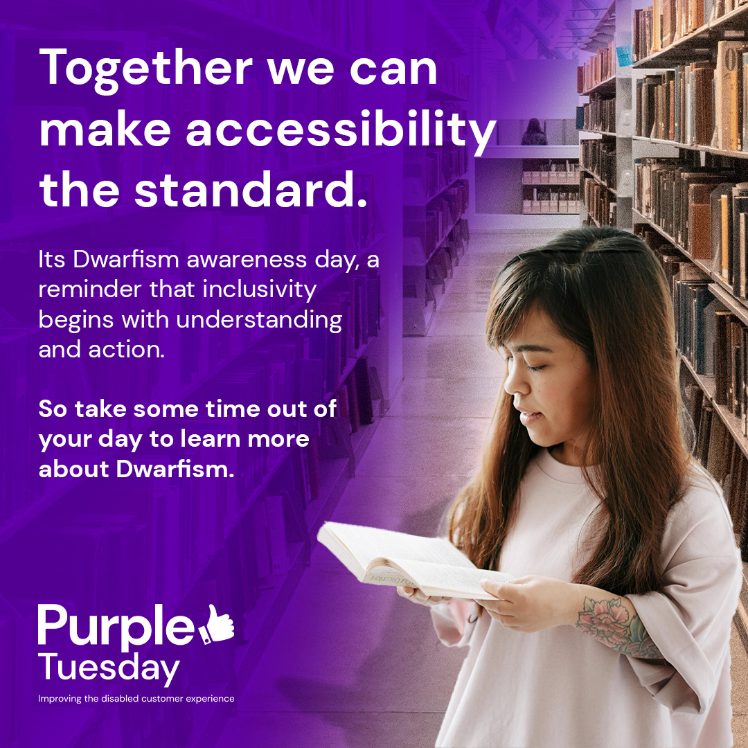 PurpleTuesNov's tweet image. It’s Dwarfism Awareness Day. Dwarfism is often misunderstood as solely hereditary or just one condition. There are over 200 types, some occurring spontaneously, others inherited. Inclusivity begins with understanding. Take time today to learn more about #Dwarfism.

#PurpleTuesday
