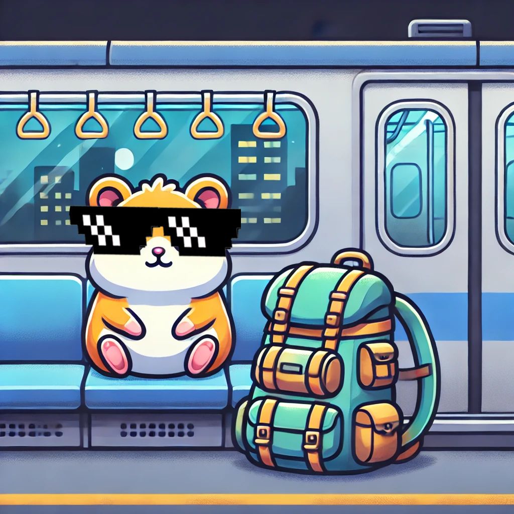 🚆🐹 #HODLHamster is all set for his next adventure! Sitting in the train, headed to the mountains for some serious hiking. 🏞️ With his gear packed and excitement building, he’s ready to conquer new trails. 🌲⛰️ 

🧵 1/2