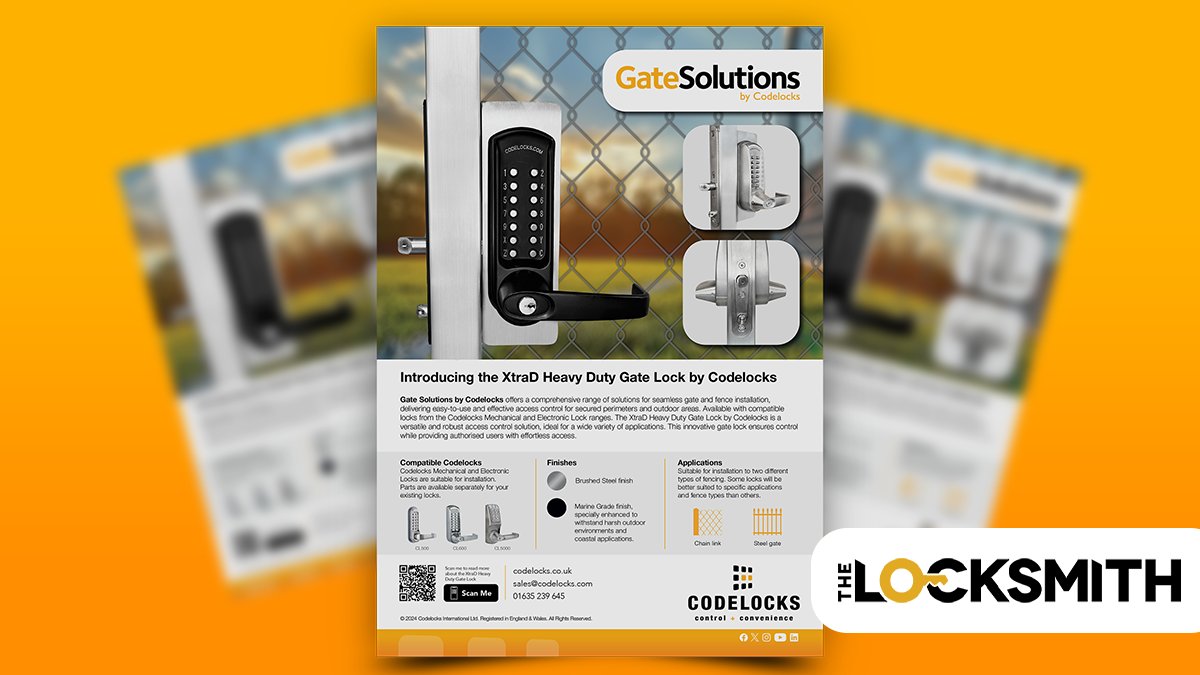 Codelocks's tweet image. Have you received your copy of @Thelocksmithmag  Locksmith this month? Be sure to check out our ad featuring Gate Solutions by Codelocks – XtraD Gate lock Range, designed to meet heavy duty needs and harsh environmental standards.
#TheLocksmith #codelocks #XtraD