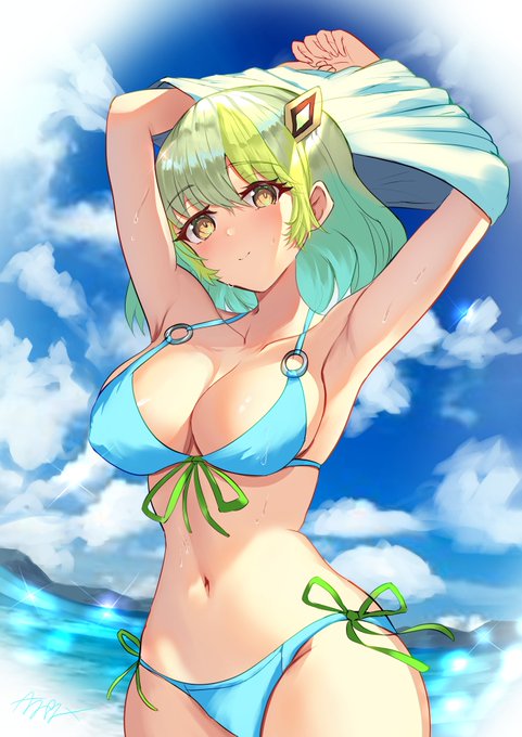 1周年に向けて水着アーシュちゃん
#ドラ娘FA  #デュエマ虹アート 