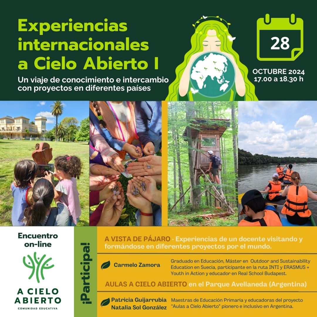 Nueva línea de intercambio de experiencias y saberes con la que conocer y conectar con proyectos de #EducaciónACieloAbierto internacionales. 🌏🪁

Si tienes un proyecto que te gustaría dar a conocer, háznoslo saber y hablamos +info aquí shre.ink/g7cl