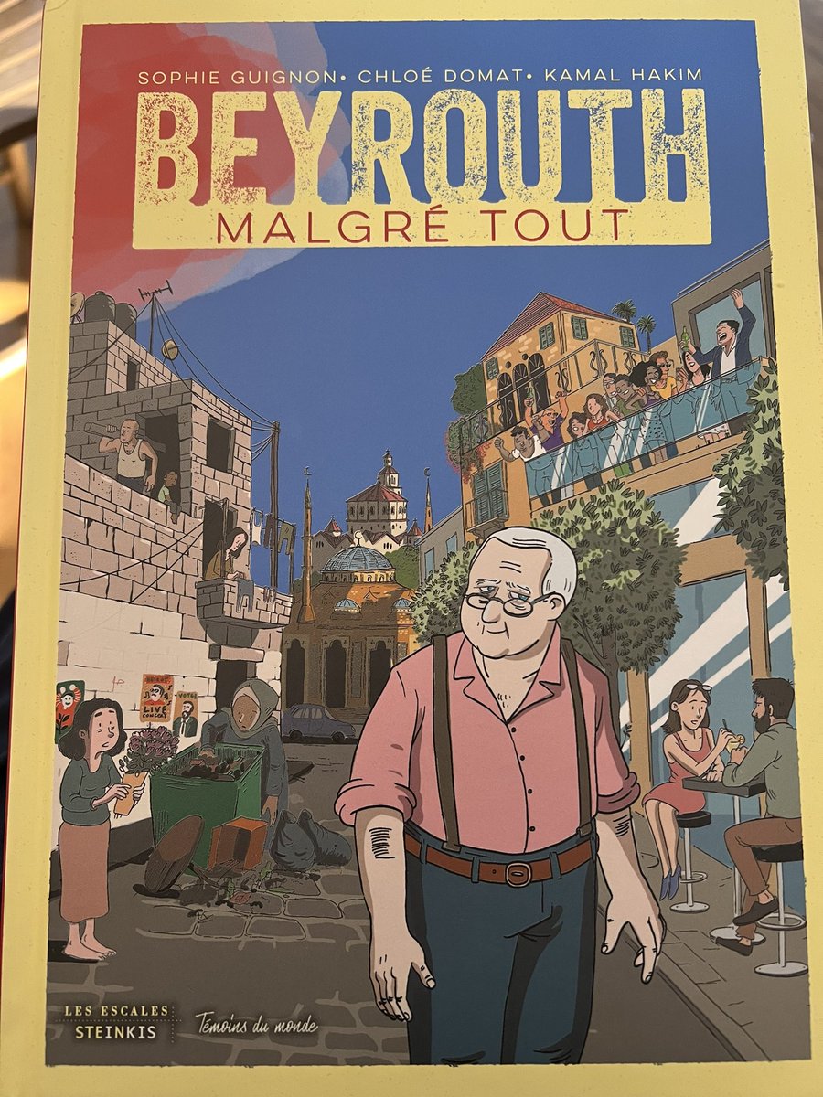 Reçu ce superbe roman graphique « Beyrouth malgré tout », de <a href="/K_Domat/">Chloe Domat</a> <a href="/SophieGuignon/">Sophie Guignon</a> et Kamal Hakim. Fort à propos pour évoquer le Liban d’hier et d’aujourd’hui au moment où il est de nouveau sous les bombes. À lire !