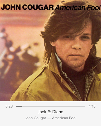 HosonoShotgun's tweet photo. #NowPlaying1982 
#JohnCougar 
#AmericanFool https://t.co/Sy8Np33seD