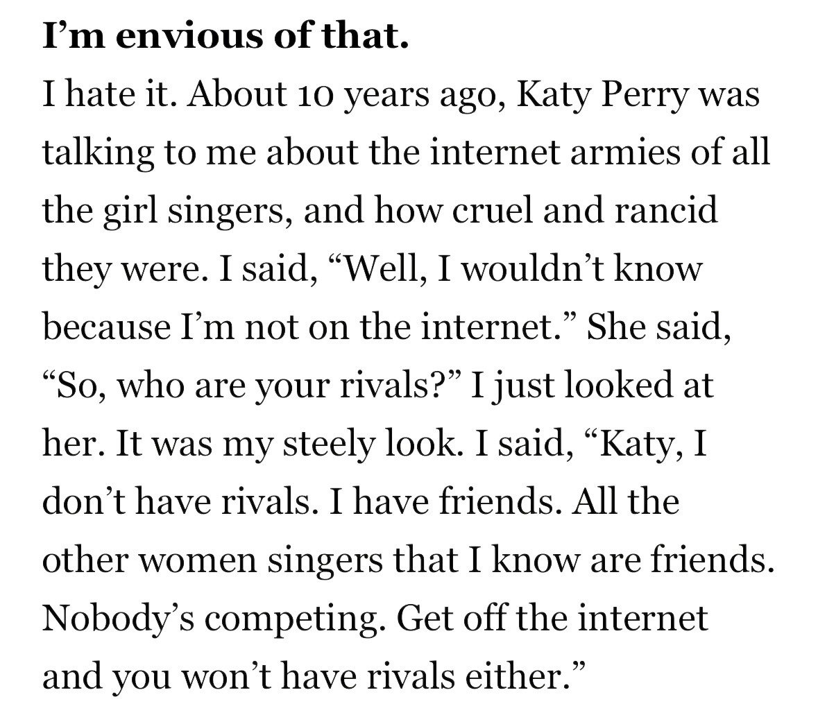 Stevie Nicks dropping wisdom.