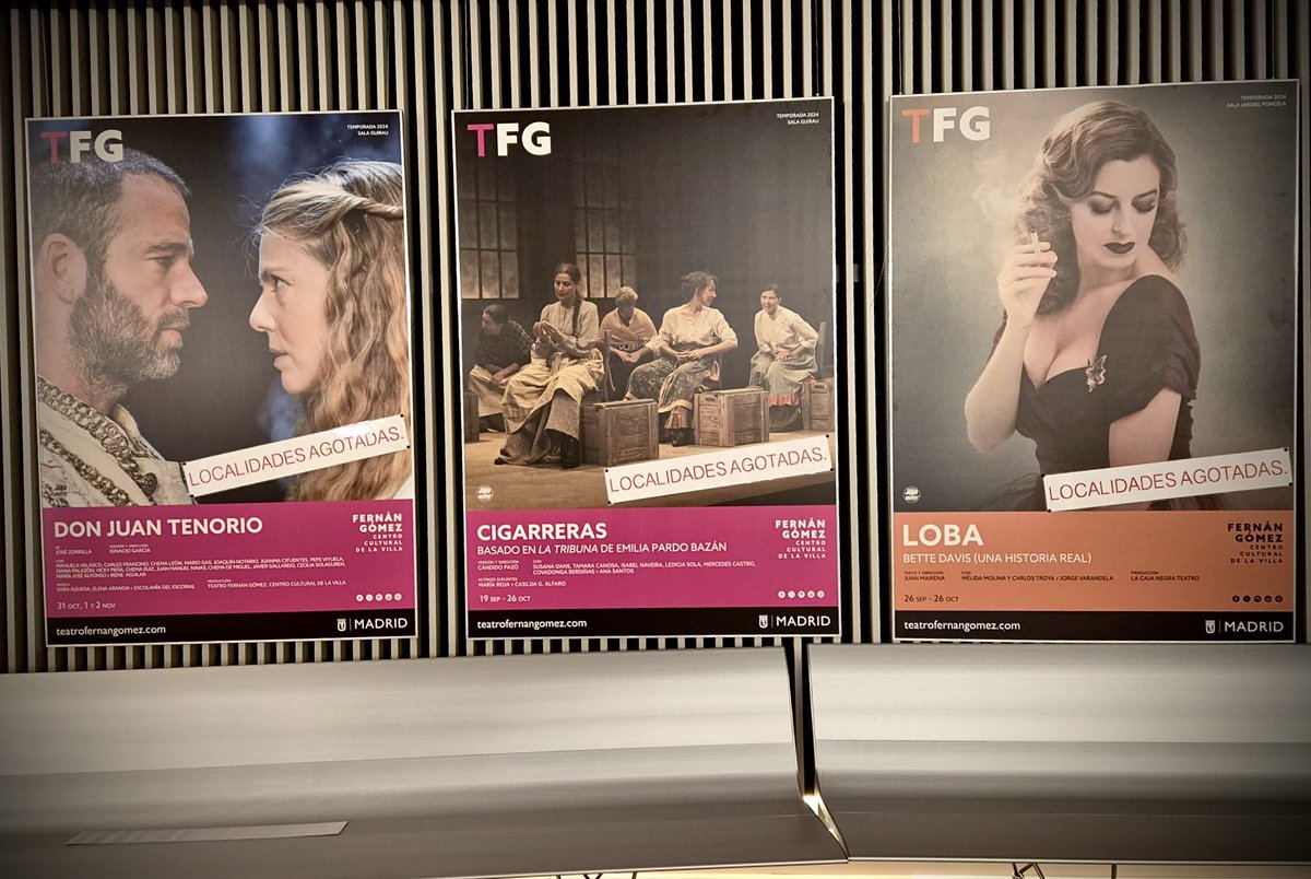 🔴 ¡ENTRADAS AGOTADAS! para todas las funciones. 🙏 Gracias por vuestra gran aceptación. 

🔘 Cigarreras de Cándido Pazó. Basado en La tribuna de Emilia Pardo Bazán. Sala Guirau.
🗓️ Hasta el 26 de octubre.

🔘 Loba de Juan Mairena.
🗓️ Hasta el 26 de octubre. <a href="/LOBA_teatro/">LOBA She-Wolf</a> 

🔘 Don
