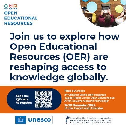 🗓️ 19-20 Nov | 3rd <a href="/UNESCO/">UNESCO 🏛️ #Education #Sciences #Culture 🇺🇳</a> World OER Congress: Digital Public Goods: Open Solutions and AI for Inclusive Access to Knowledge
Connect with global leaders to discover how Open Educational Resources are advancing digital cooperation worldwide. tinyurl.com/yqp8ofvk