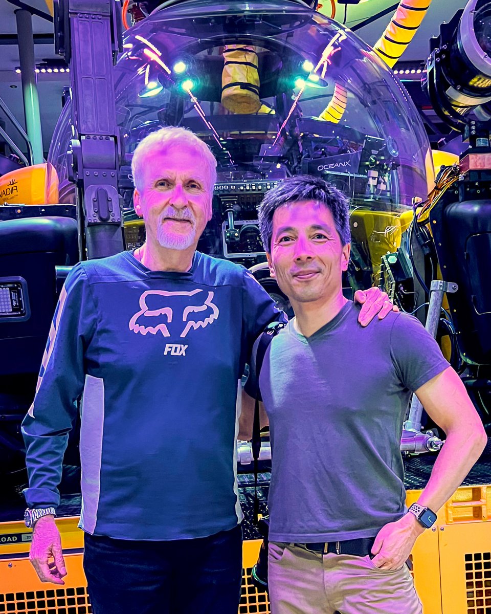 justinjin's tweet image. I’m honored to be named a National Geographic #explorer, empowering me to illuminate the wonders of our world through #storytelling .

Here I'm with James Cameron, #NATIONALGEOGRAPHIC  Explorer-in-Residence and film director,  while shooting aboard the #OceanXplorer