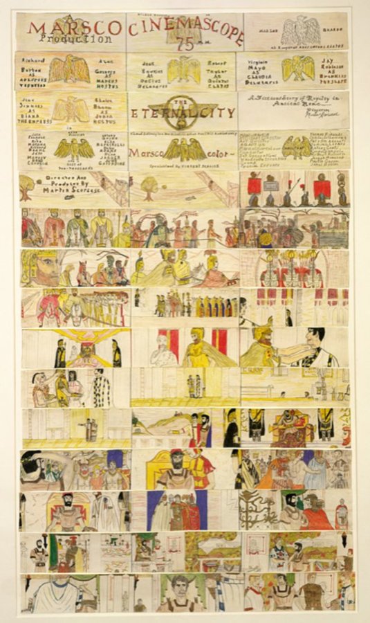 When MARTIN SCORSESE was 11 years old, he created a fictitious movie about the Roman Empire called 'The Eternal City' and storyboarded the opening scene. This is that storyboard. Incredible.
