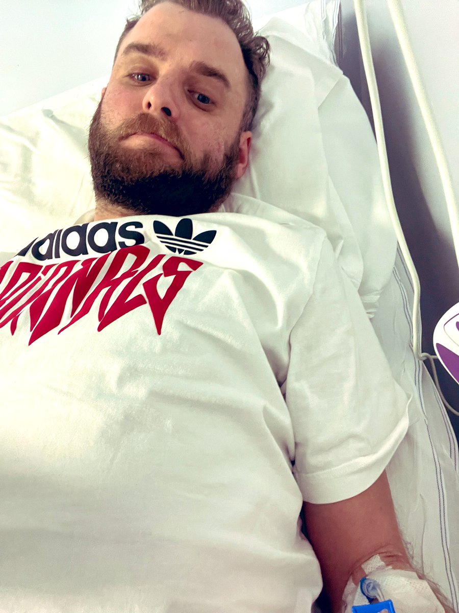 WALMOT_'s tweet photo. Unfortunately not had the best of bloody mornings. High temp so it was off to the hospital to rule out sepsis. Having some tests done! Update later.
My hair looking decent ๐ซ
#FightLikeFuck
https://t.co/CrLdTiMjtS https://t.co/o9IigQEGVP