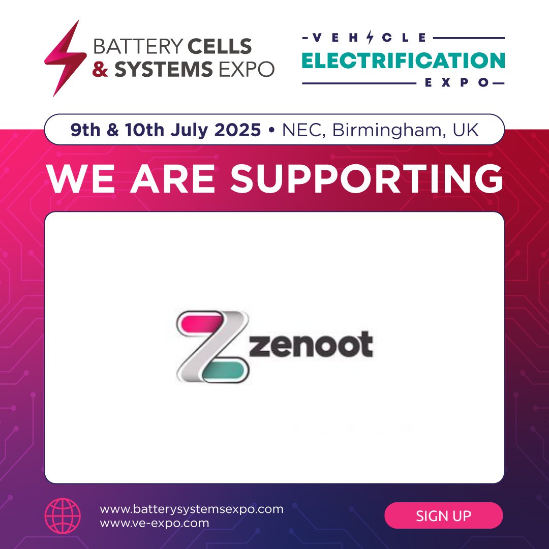 Vehicle Electrification Expo (@veexpo) on Twitter photo We are delighted to announce that <a href="/ZenootUK/">Zenoot.com</a> are supporting the <a href="/BatteryCellExpo/">Battery Cells & Systems Expo</a> and <a href="/VeExpo/">Vehicle Electrification Expo</a>!
➡️ Get involved for 2025: vist.ly/3mjqwmb
#BCS25 #VEX25 We are delighted to announce that <a href="/ZenootUK/">Zenoot.com</a> are supporting the <a href="/BatteryCellExpo/">Battery Cells & Systems Expo</a> and <a href="/VeExpo/">Vehicle Electrification Expo</a>!
➡️ Get involved for 2025: vist.ly/3mjqwmb
#BCS25 #VEX25
