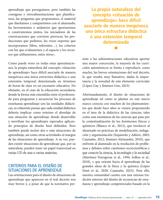Víctor López Simó (@victorlopezsbd) on Twitter photo Acaba de sortir el nou monogràfic de Alambique (<a href="/EditorialGrao/">GRAÓ</a> ), on <a href="/aurelicaamano/">Aureli Caamaño</a> i un servidor intentem desgranar el nou currículum d FiQ, les competències i sabers, i també reflexionem sobre el concepte de "situacions d'aprenentatge".
CC <a href="/ApiceDce/">APICE DCE</a> <a href="/EducacioUAB/">Facultat de Ciències de l'Educació UAB</a> <a href="/GrupDiacim/">GrupDiacim</a> Acaba de sortir el nou monogràfic de Alambique (<a href="/EditorialGrao/">GRAÓ</a> ), on <a href="/aurelicaamano/">Aureli Caamaño</a> i un servidor intentem desgranar el nou currículum d FiQ, les competències i sabers, i també reflexionem sobre el concepte de "situacions d'aprenentatge".
CC <a href="/ApiceDce/">APICE DCE</a> <a href="/EducacioUAB/">Facultat de Ciències de l'Educació UAB</a> <a href="/GrupDiacim/">GrupDiacim</a>