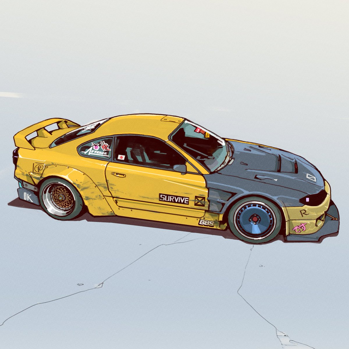 Nissan Silvia S15 Rogue edition 🇯🇵
my favorite 

#cyberpunk #automotive #retro #illustration #jdm #tuning