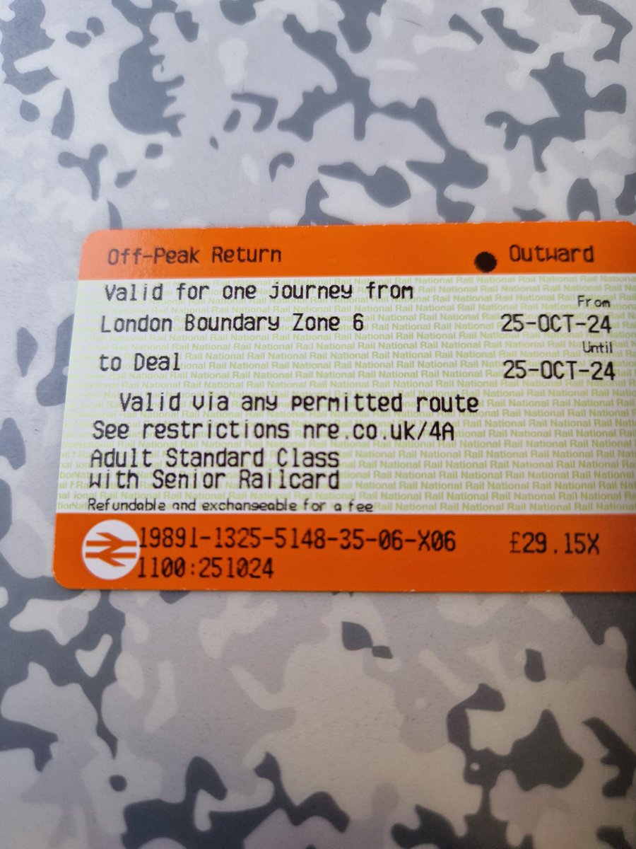 Anthony Smith Transport Matters (@ajcsmith101) on Twitter photo Off to Deal, Kent for weekend <a href="/NetworkRailLBG/">London Bridge</a> still looks good, clean, lots of info and visible staff.
Ticket <a href="/Se_Railway/">Southeastern</a>? Yes, dared to opt for flexibility. Even with Oyster 60+ and senior rail card £29.15 off peak return. Still more than petrol. Off to Deal, Kent for weekend <a href="/NetworkRailLBG/">London Bridge</a> still looks good, clean, lots of info and visible staff.
Ticket <a href="/Se_Railway/">Southeastern</a>? Yes, dared to opt for flexibility. Even with Oyster 60+ and senior rail card £29.15 off peak return. Still more than petrol.