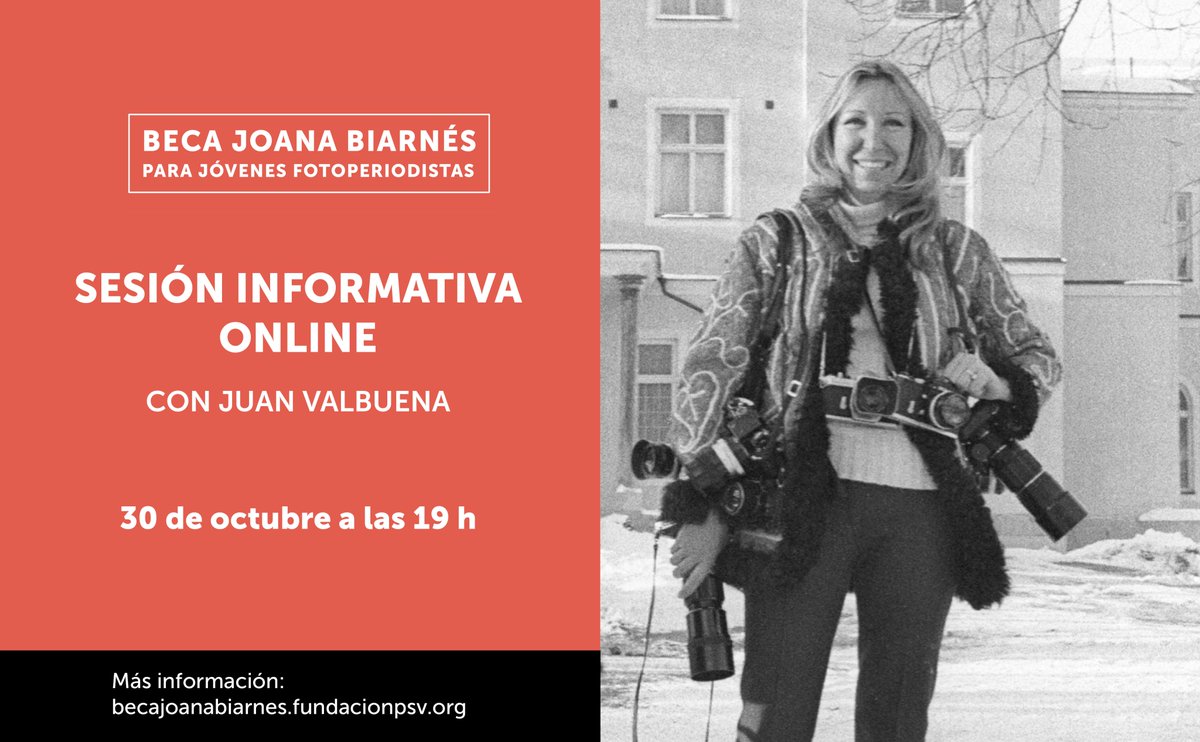 PhotographicSV's tweet image. ¿Quieres un apoyo a tu desarrollo profesional? ¡Preséntate a la #BecaJoanaBiarnés!

Este miércoles asiste a la sesión informativa online, Juan Valbuena te espera en una sala de Zoom para atender tus dudas sobre la beca.

¡Inscríbete!
👉 tinyurl.com/4wzt2f5h