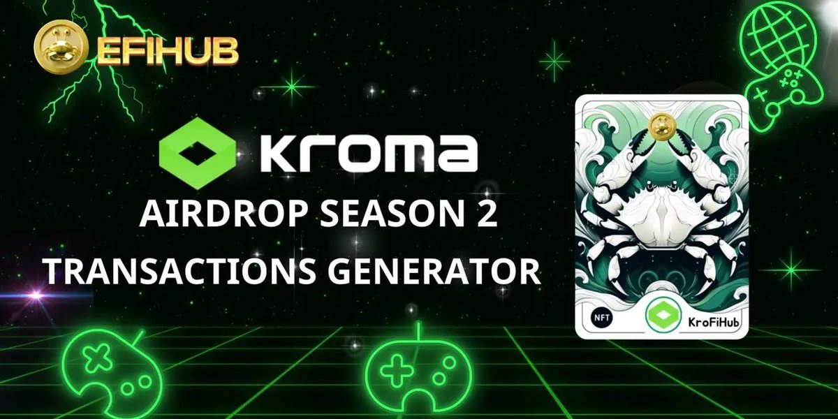 Kroma Airdrop Season 2 | Power-Up with EFIHub 🚀🚀🚀

app.galxe.com/quest/NFTFeed/…

If you engaged with EFIHub within 4 - 5 months ago, you will be eligible for Kroma airdrop Season 1 as “Transaction Generator”

Mint Krofihub NFT for Free Reward  and get ready for Kroma Season 2 with