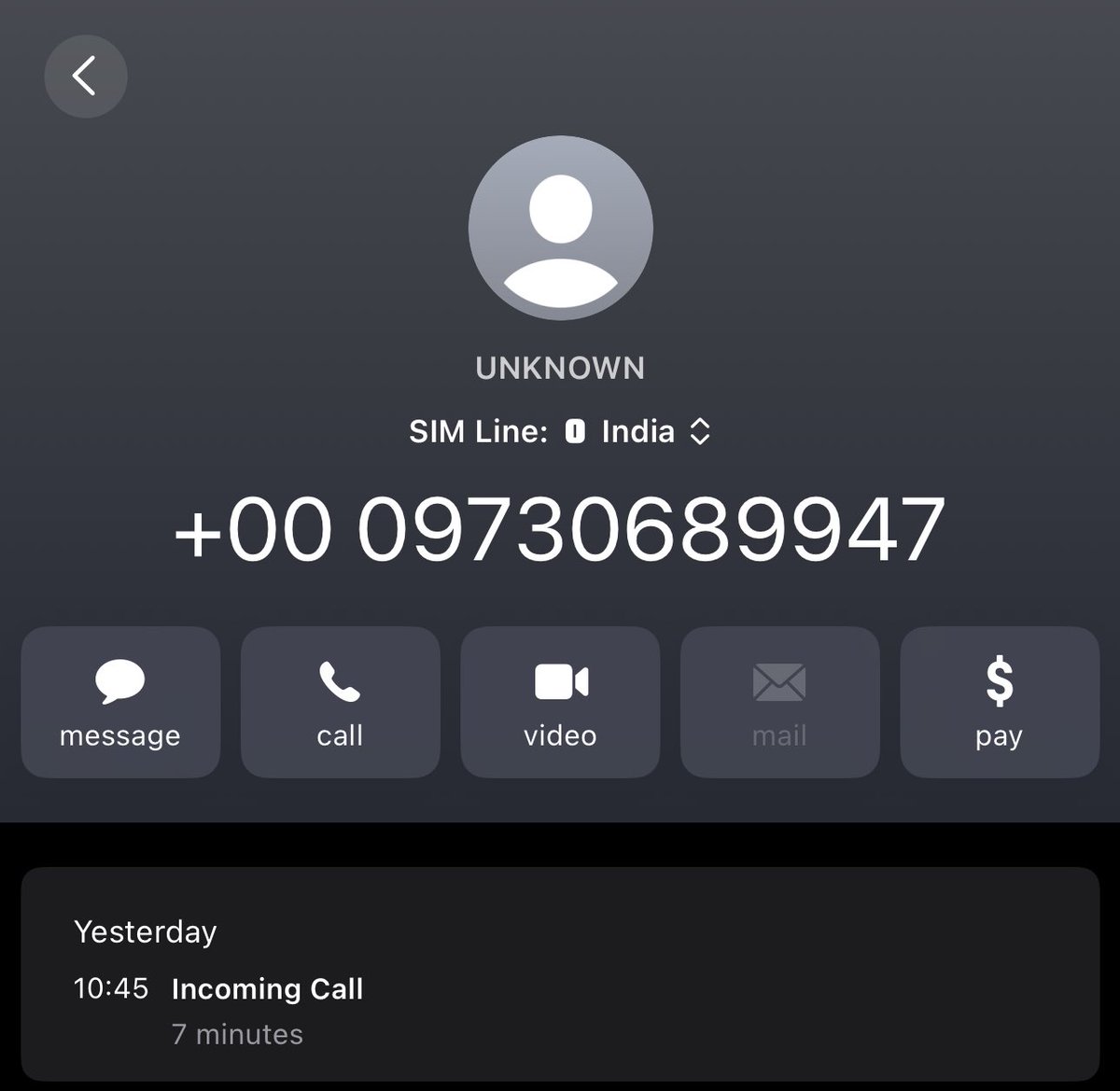 PawanTejani's tweet photo. @vijaygajera Bro called me from +00 (country code for Scam Planet) and expected me to believe in him lol. https://t.co/DUrOQBYvut