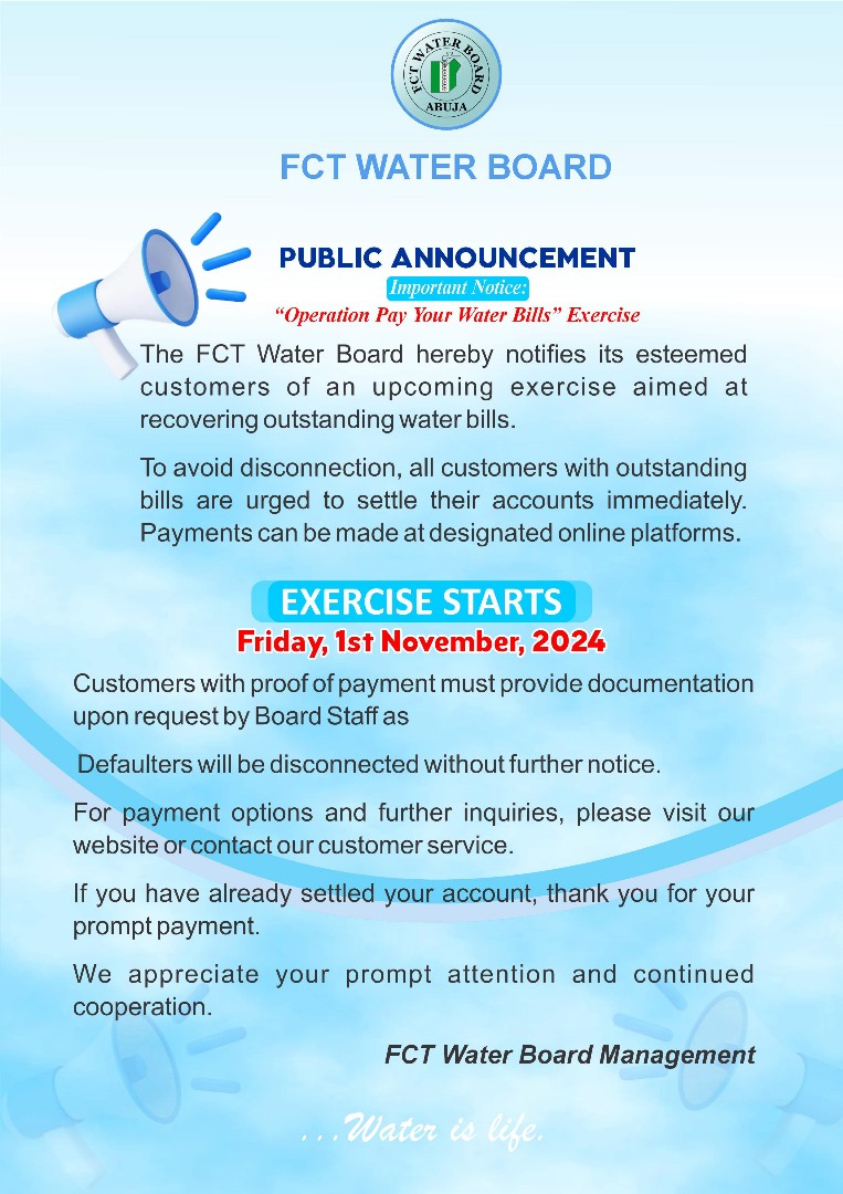 FCT Water Board (@fctwb) on Twitter photo 