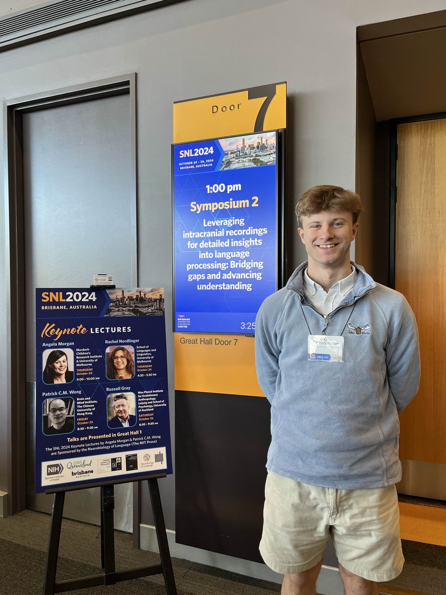 LAGB Postgraduate Student Committee (@lagbpsc) on Twitter photo <a href="/tomrwilliamson/">Tom Williamson</a> in Brisbane ๐ฆ๐บat the Society for the Neurobiology of Language 2024! <a href="/tomrwilliamson/">Tom Williamson</a> in Brisbane ๐ฆ๐บat the Society for the Neurobiology of Language 2024!