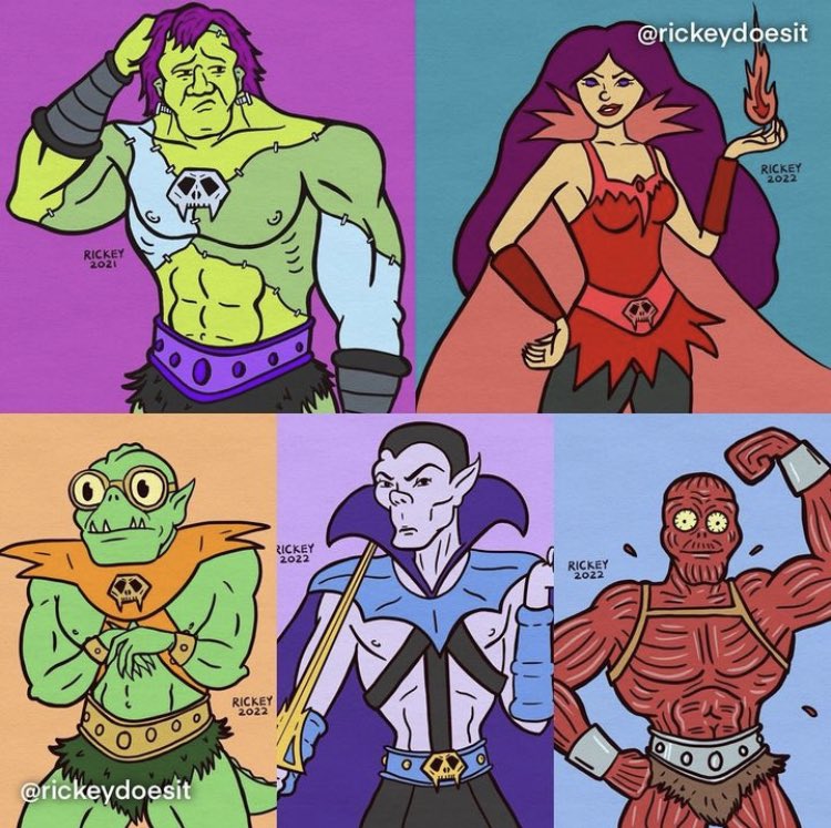 MOTUdrawing's tweet image. A great collection of 

🔥The NEW GOONS!

fan created characters for the MOTU Halloween Frightzone, drawn by @rickeydoesit ⚔️🎃👍👍

#motuhalloweenfrightzone #motu #MastersoftheUniverse #halloween#heman #motudrawingchallenge