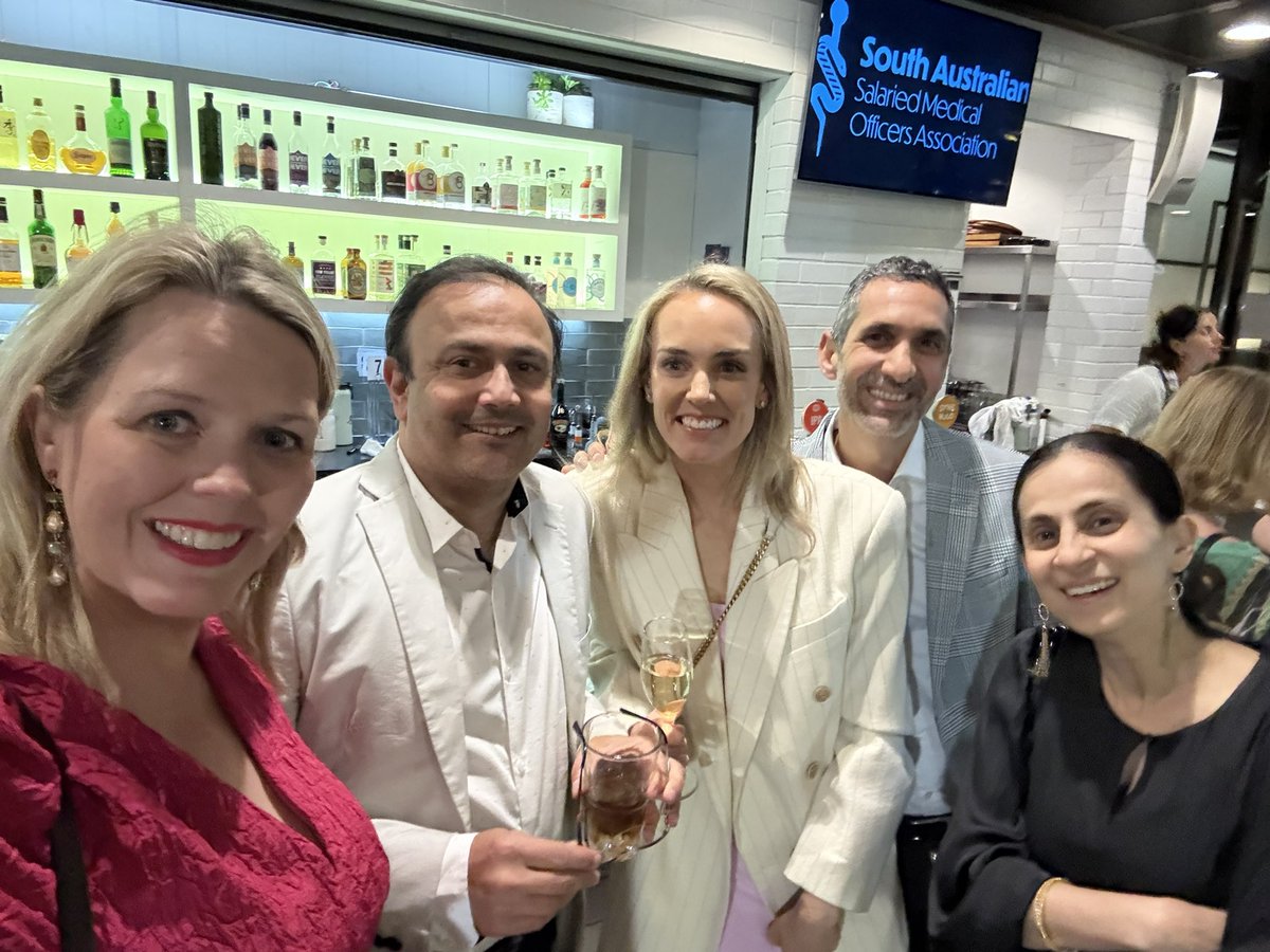 DocKateLynch's tweet image. SASMOA 50th anniversary drinks tonight (South Australia Salaried Medical Officers Association). Inspiring speeches from our president, David Pope (no photo) and our Premier, Peter Malinauskas, about the state of our current state health system.