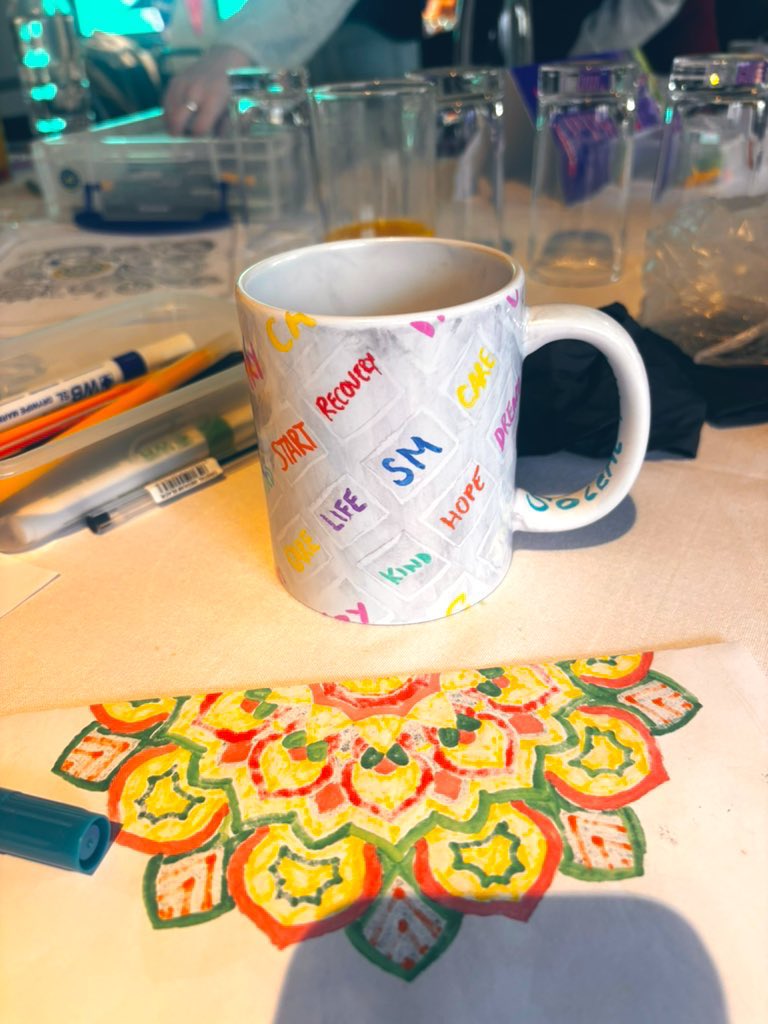 HollyMWills's tweet photo. Me &amp; my colleague created our own mug designs at The Solent Mind Conference

because of our job in the crisis service, 
I wrote some short words related to mental health management &amp; recovery…

Start, Try, Grow, Hope, Kind, Love, Joy, Care, Dream, Life

#MentalHealth #Support https://t.co/QSwda5ldg7