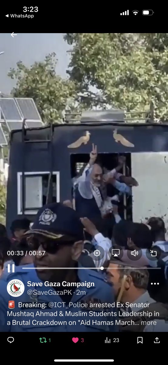 Z_I_M_Pakistan's tweet image. Peaceful protest is our const’l right ! In the face of the most brutal genocide of a nation that is custodian of Al-Aqsa, protest becomes a ‘duty’ for every muslim, not just a right ! Release Senator Sahb and all peaceful protestors !

#ReleaseSenatorMushtaq
#AidHamasNotIsrael