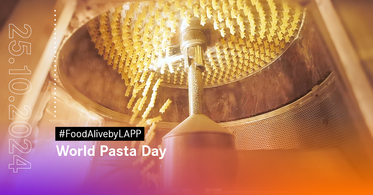 Happy #WorldPastaDay!
The industrial production of pasta involves a great deal of engineering. The cables must withstand high temperatures and be resistant to cleaning agents. #LAPP has developed a customised connection solution for a customer in Italy: 
 fcld.ly/holiday/1/x