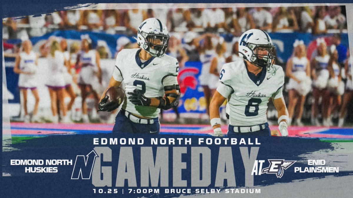 @edmondnorthfb travels to Enid tonight to take on the Plainsmen! Kickoff set for 7:00! #HuskyNation #uN1ty